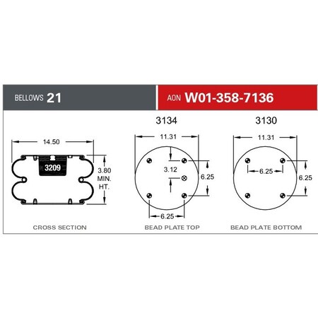 Firestone 21CT RB 4BN1/4OFF 4BN, W013587136 W013587136